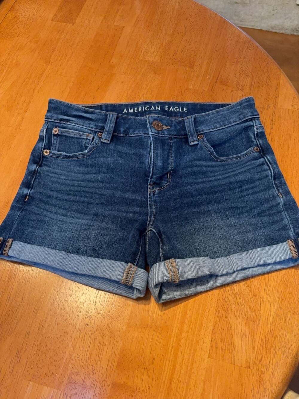 American Eagle Denim Cuffed Jean Shorts
